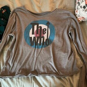 The WHO Band Shirt - long sleeve, crop top. Size: Medium